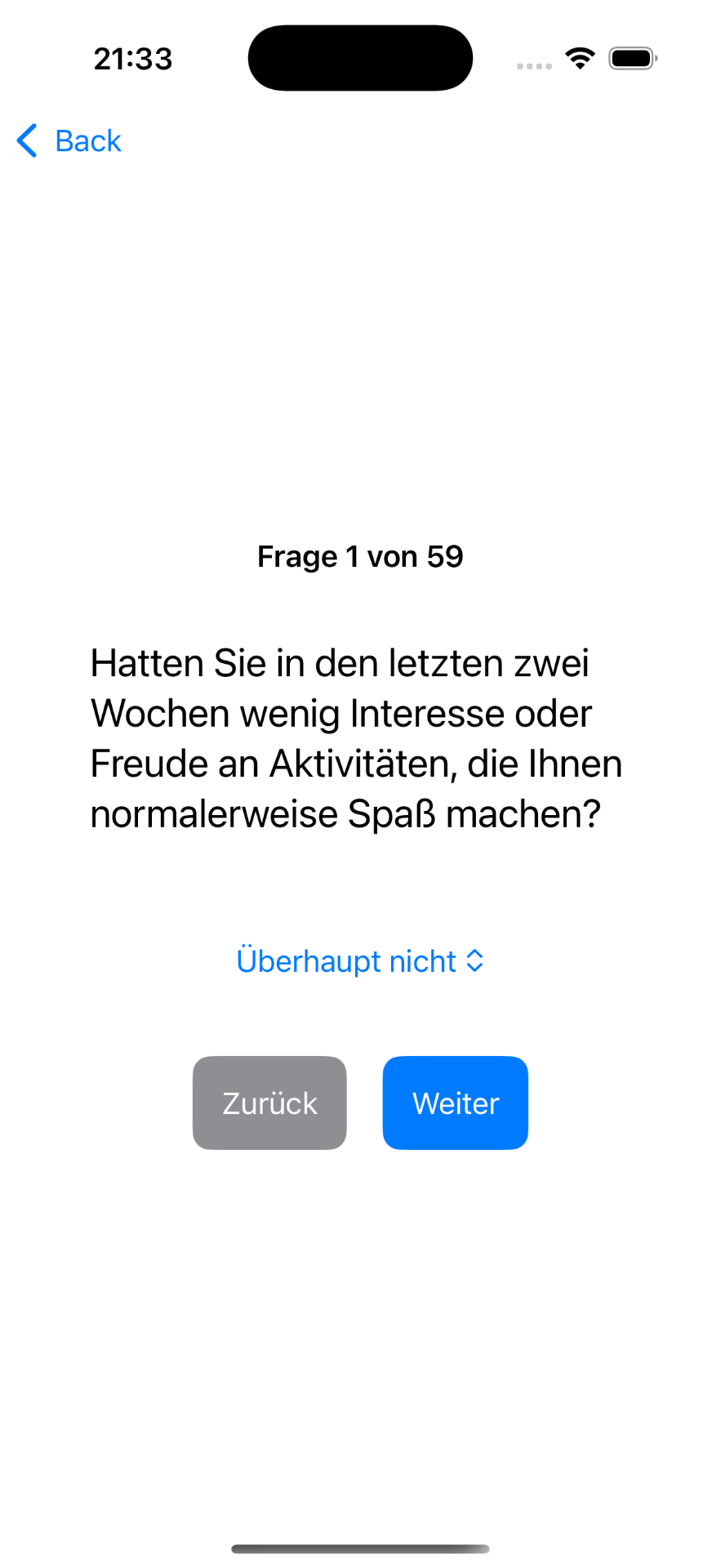 Gesundheitsfragebogen